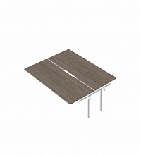 RM-1.2(x2)+F-63 Промежуточный сдвоенный стол с вырезом на металлокаркасе
